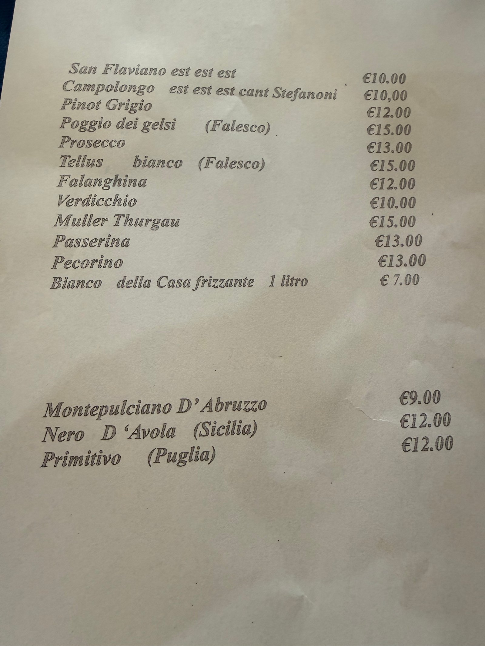 "Il vino della casa va benissimo." Sì, e anche le scarpe di cartone sono comode se non hai mai indossato il cuoio.